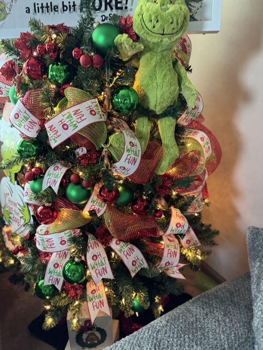 Grinch ribbon and mesh
